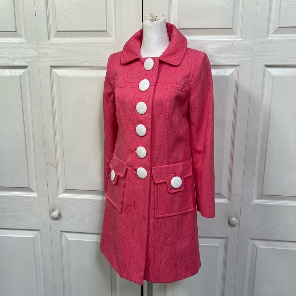 Milly of New York Pink Designer Vintage Style Light Coat Women’s Size 2 New $575 - Picture 14 of 16